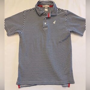 The Beaufort Bonnet Company Navy and White Striped Pima Cotton Polo